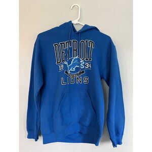 Mens Blue Detroit Lions Hoodie Sweatshirt Size S